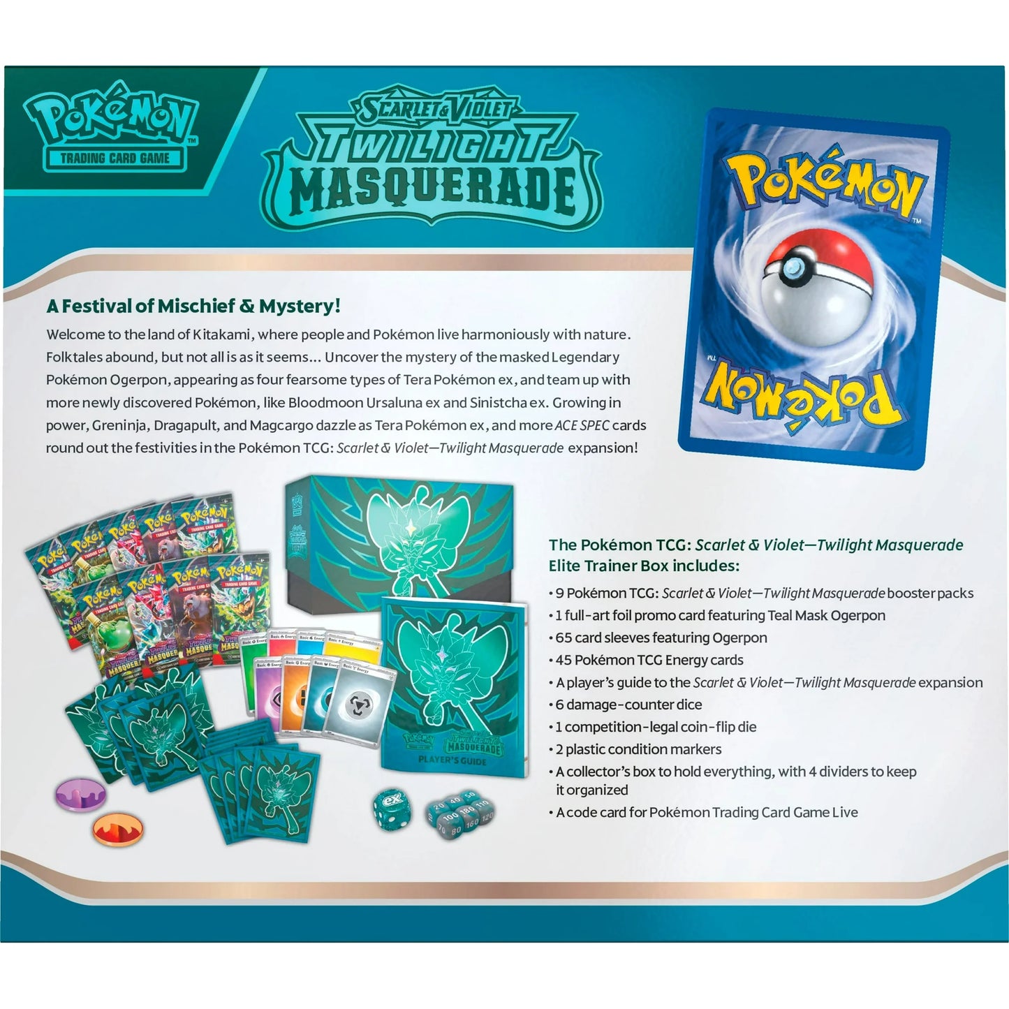 Pokémon TCG - Twilight Masquerade - Elite Trainer Box - SV:06 (TWM) - New & Sealed